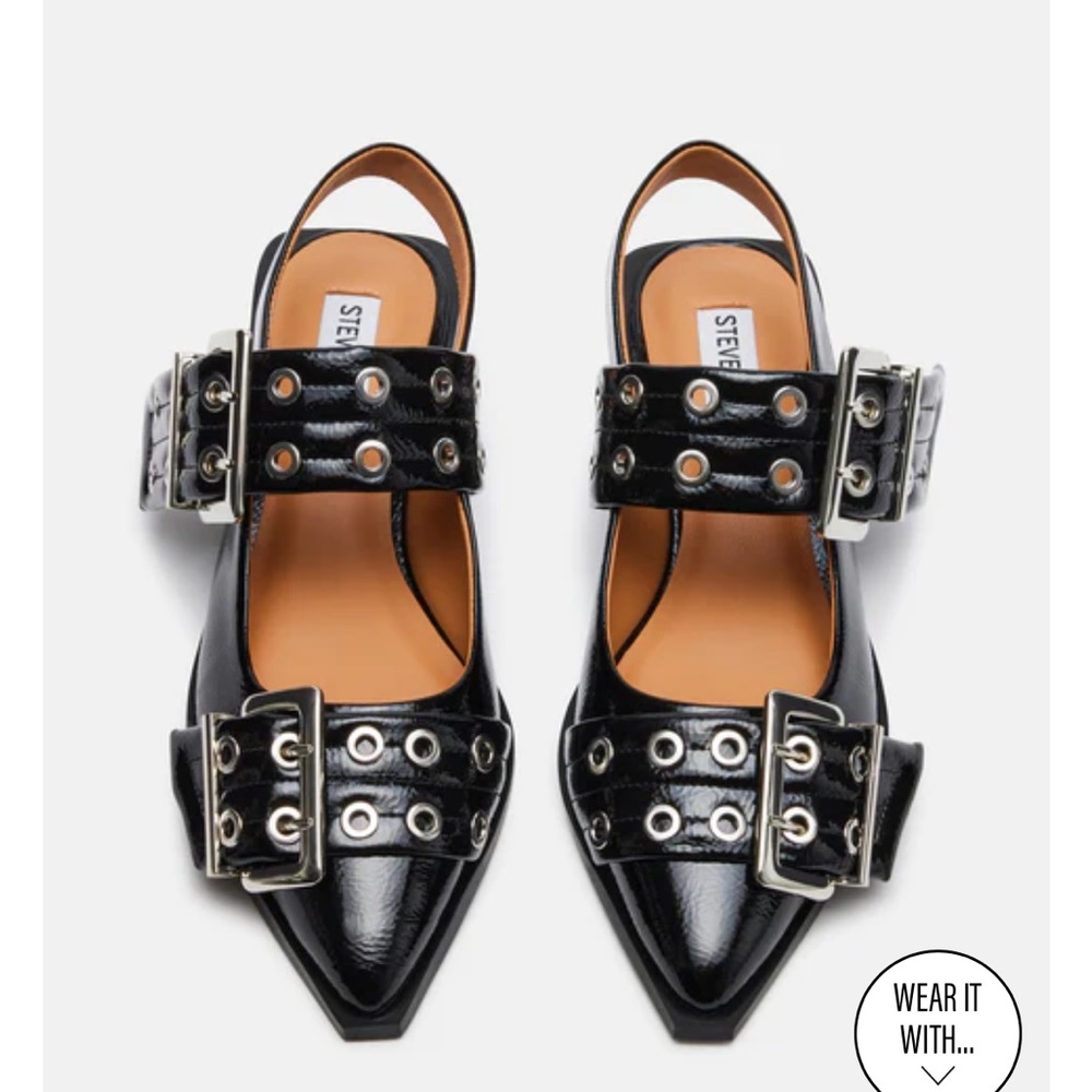 Steve Madden graya black patent flats NEW!